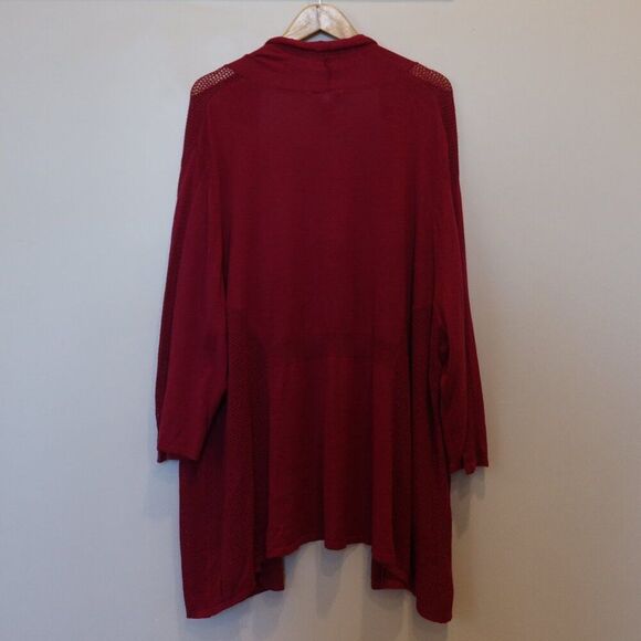 NWT CATHERINE'S cardigan sweater 5X open front long pink mesh cotton knit light - Picture 3 of 10